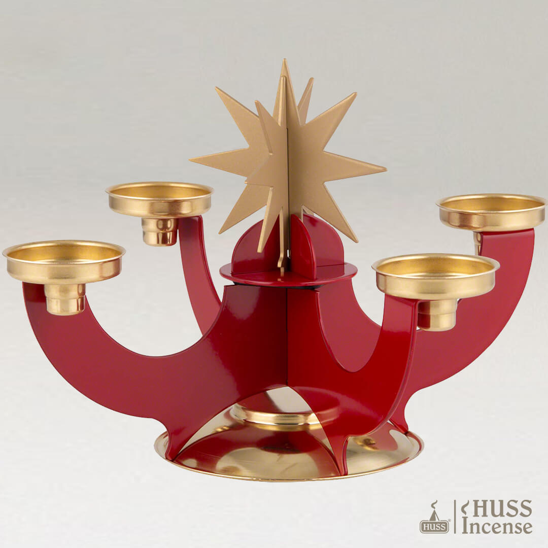 HUSS Incense Candleholder red