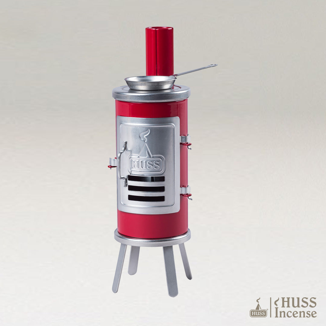 Red Huss metal Incense holder miniature oven