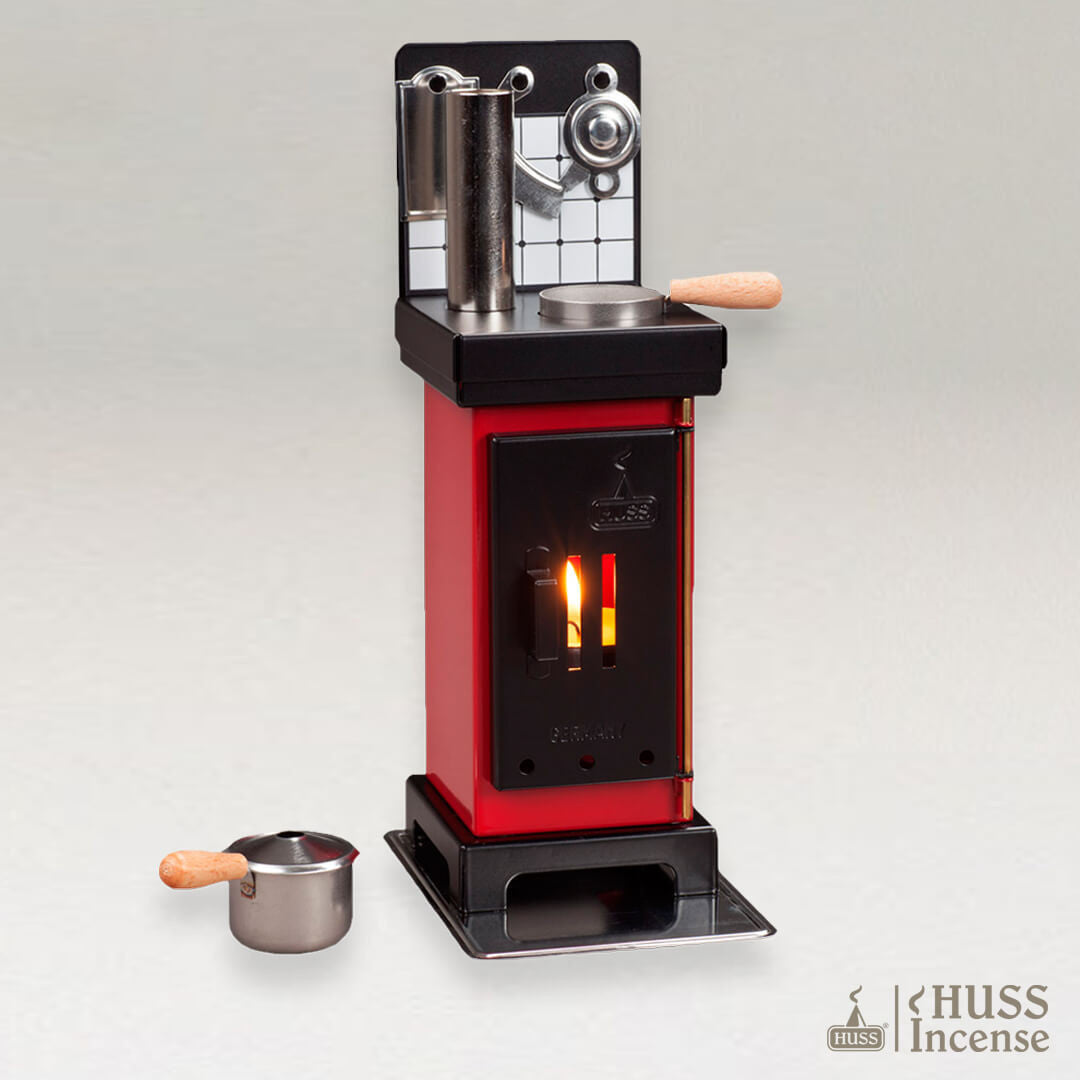 HUSS Incense Cone and Fragrance Oven in red serves as Multi-purpose incense oven