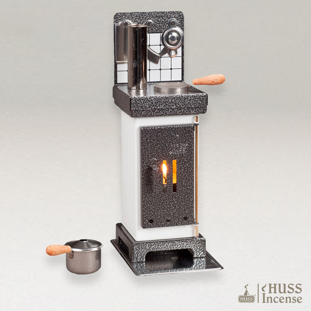 HUSS Incense Cone and Fragrance -Incense holder for cones and oils in grey