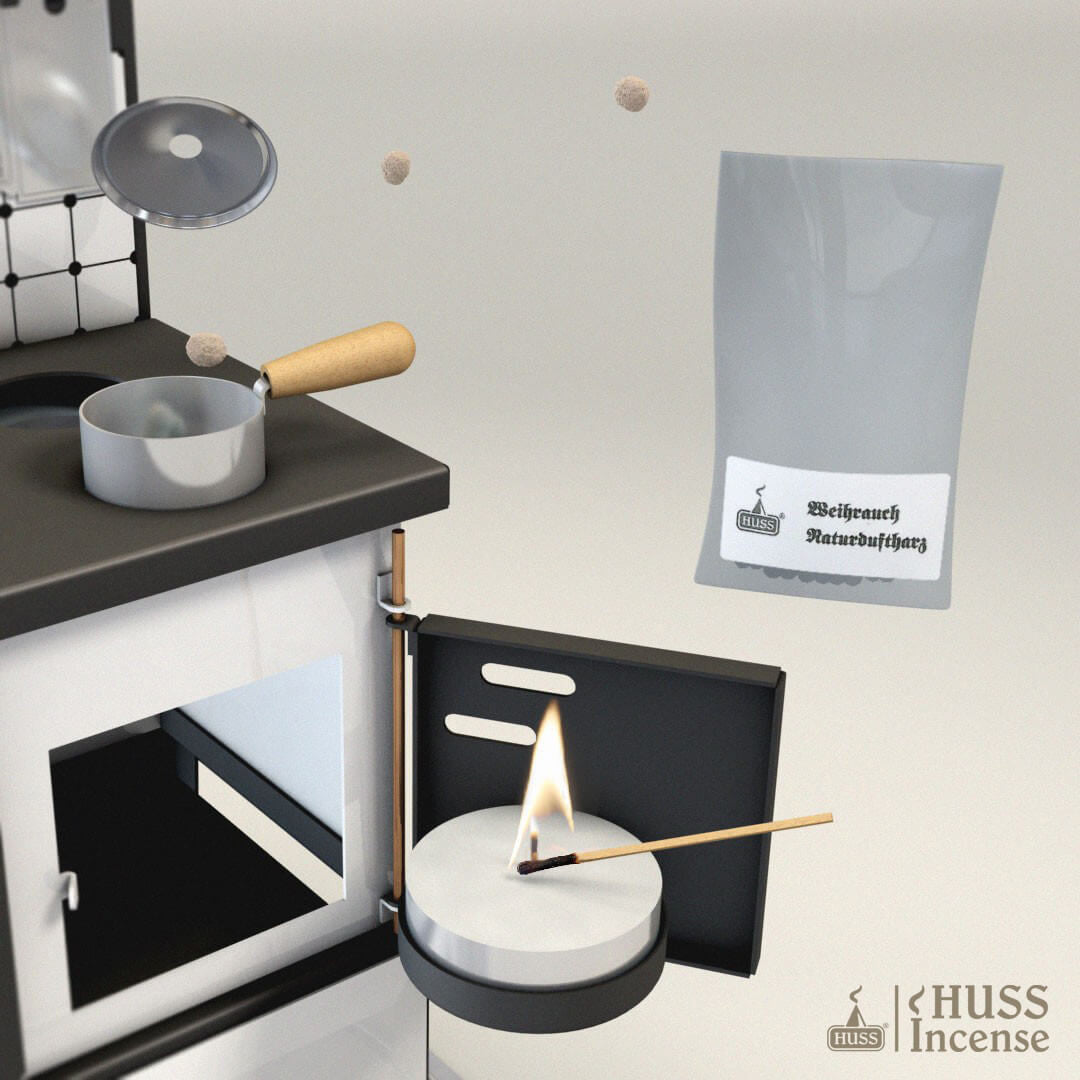 HUSS Incense Multi Purpose Oven with candle and resin