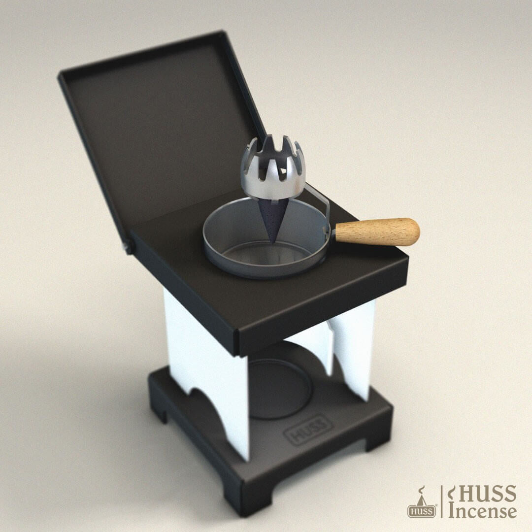 HUSS Incense Stool Stove white/black with incense holder