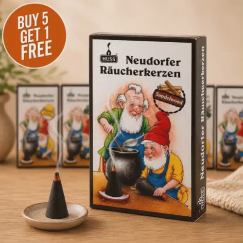 Video of HUSS Incense boxes with a smoking cone and a Buy 5 get 1 free button