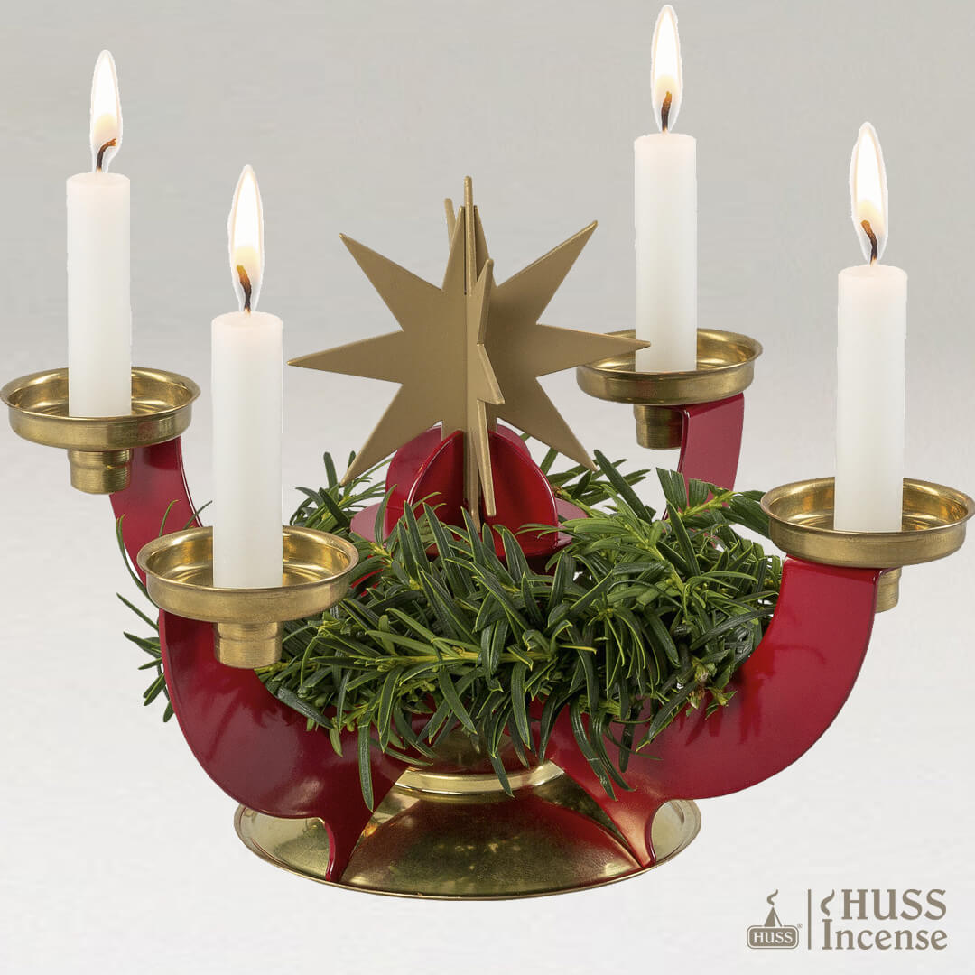 HUSS Incense Candleholder red