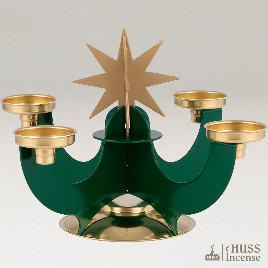 HUSS Incense Candleholder green