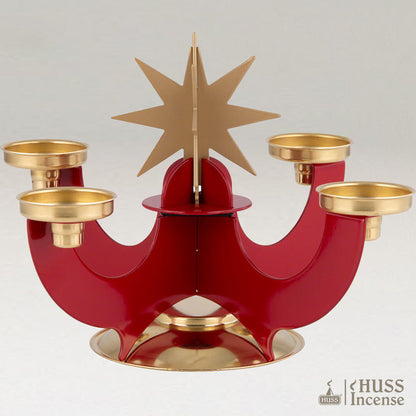 HUSS Incense Candleholder red
