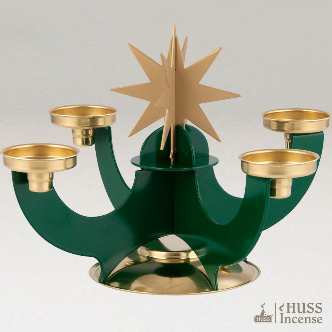 HUSS Incense Candleholder green