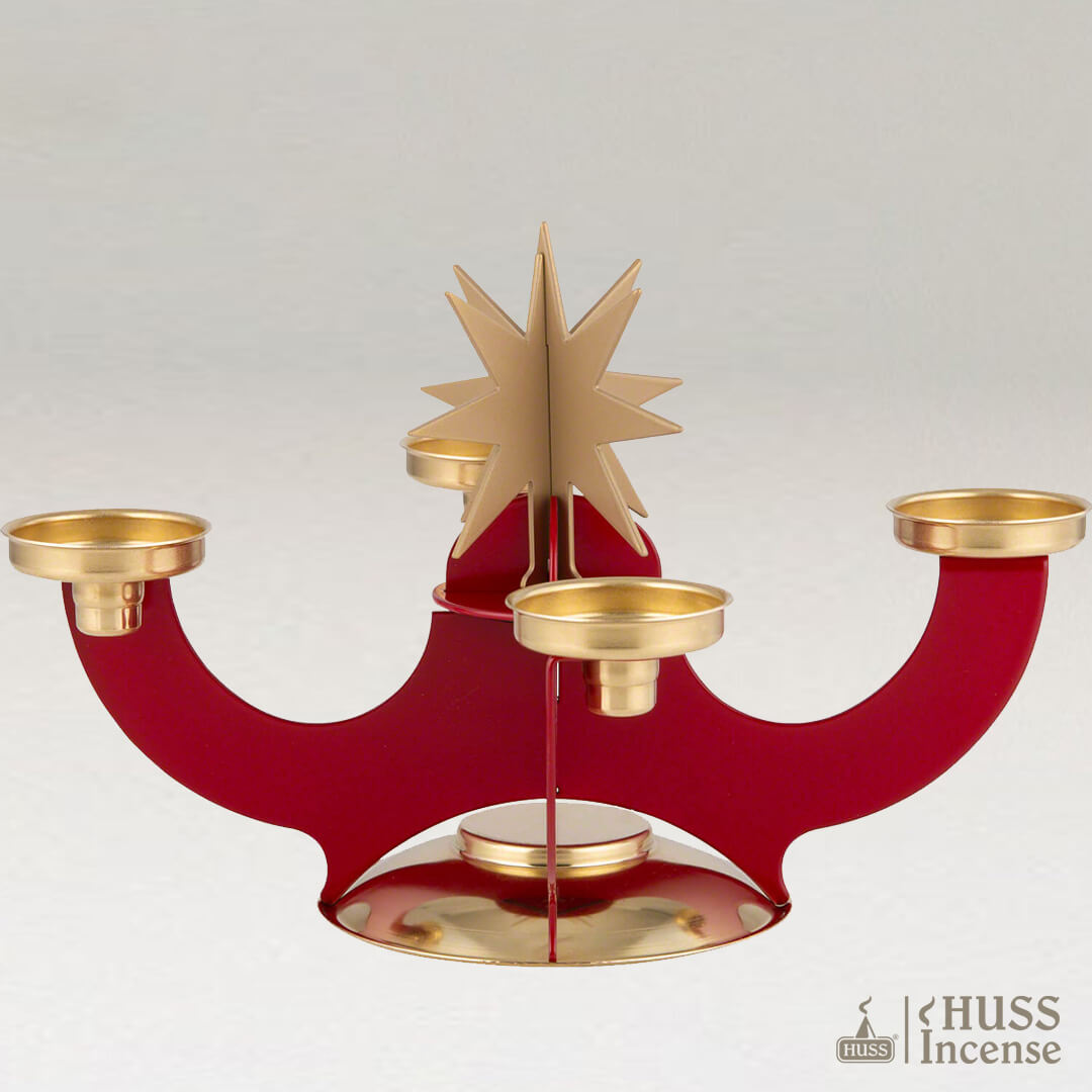 HUSS Incense Candleholder red
