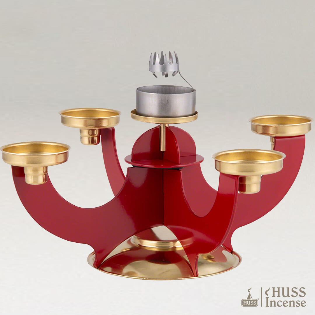 HUSS Incense Candleholder red