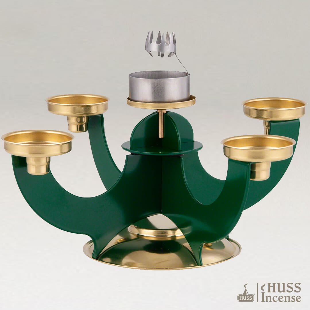 HUSS Incense Candleholder green