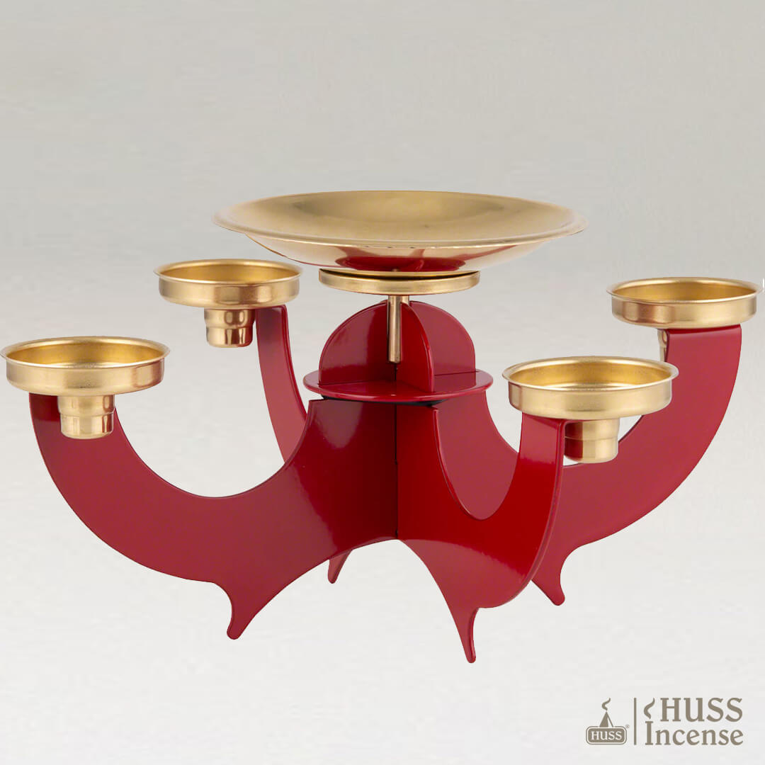 HUSS Incense Candleholder red