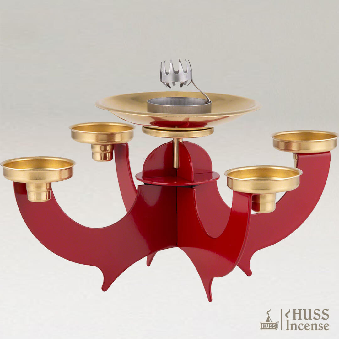 HUSS Incense Candleholder red