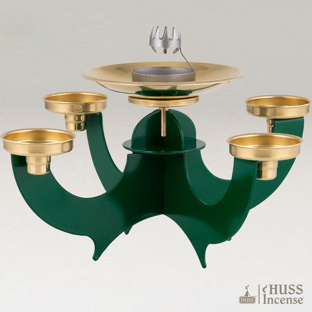 HUSS Incense Candleholder green